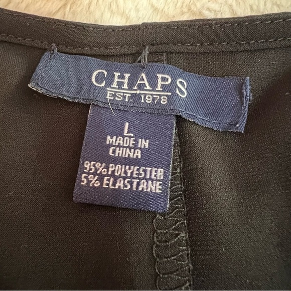 Chaps Women 3/4 Sleeve Polyester Sheath Dress Size Size Large Black - Picture 3 of 3